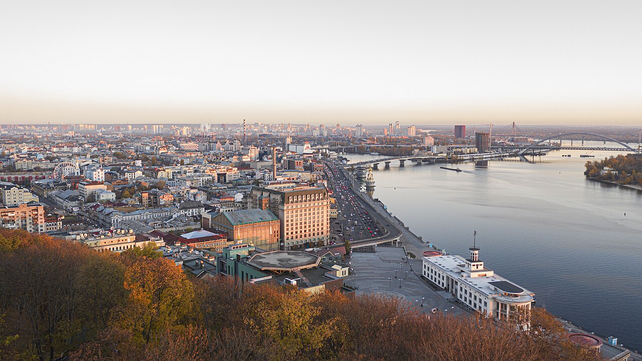 Aerial view of Kyiv, Ukraine.