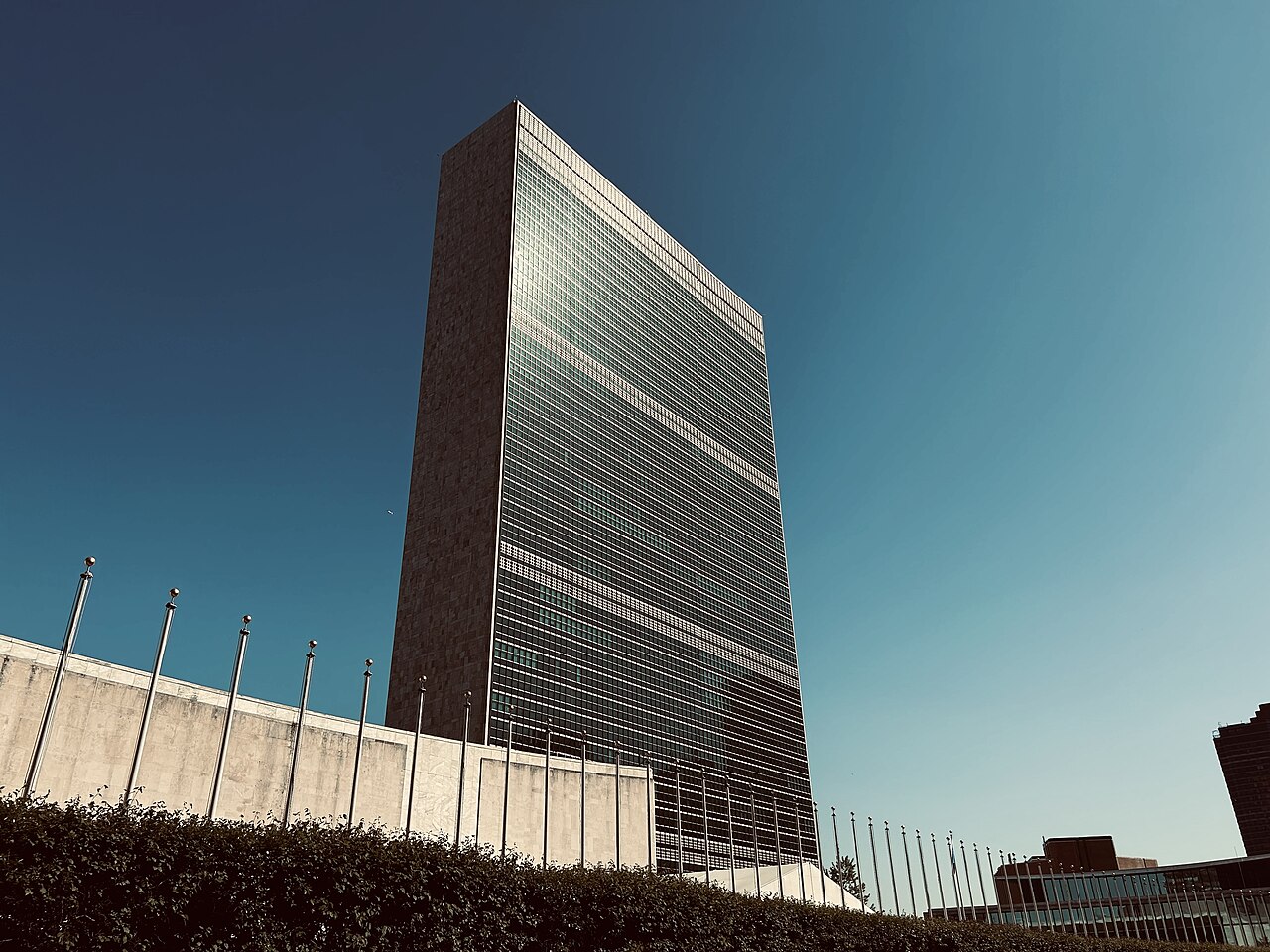 The UN Headquarters building in New York City