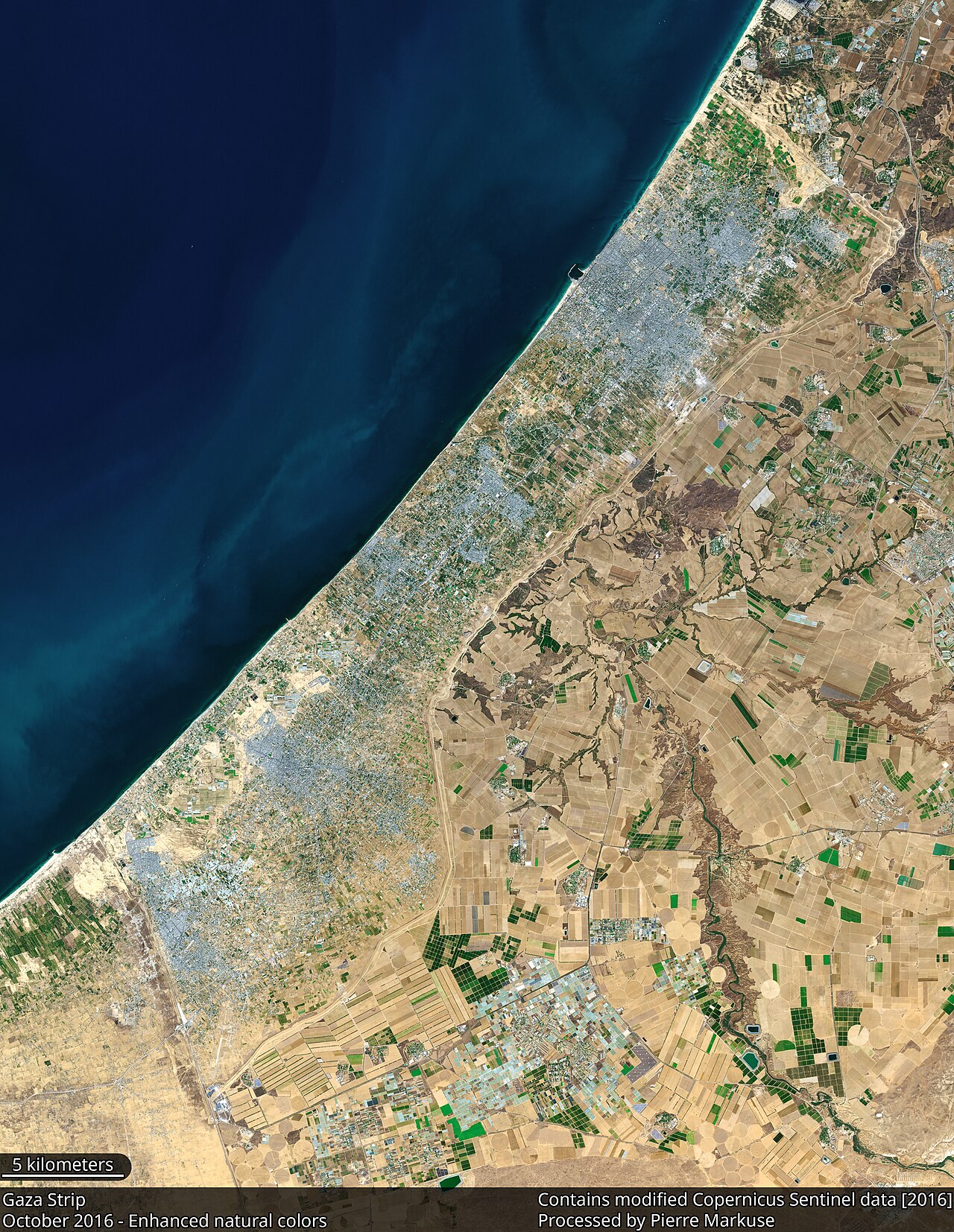 The Gaza Strip from satellite