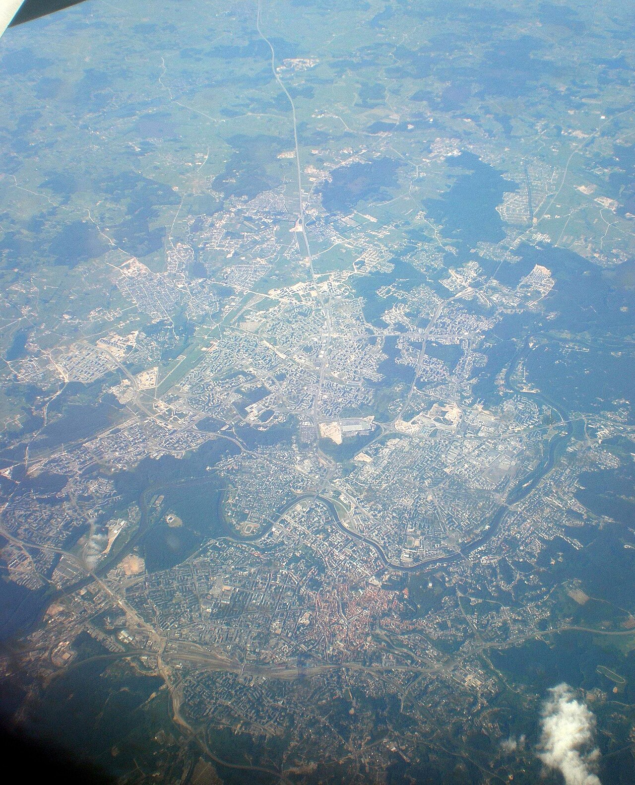 Aerial view of Vilnius, capital of Lithuania.
