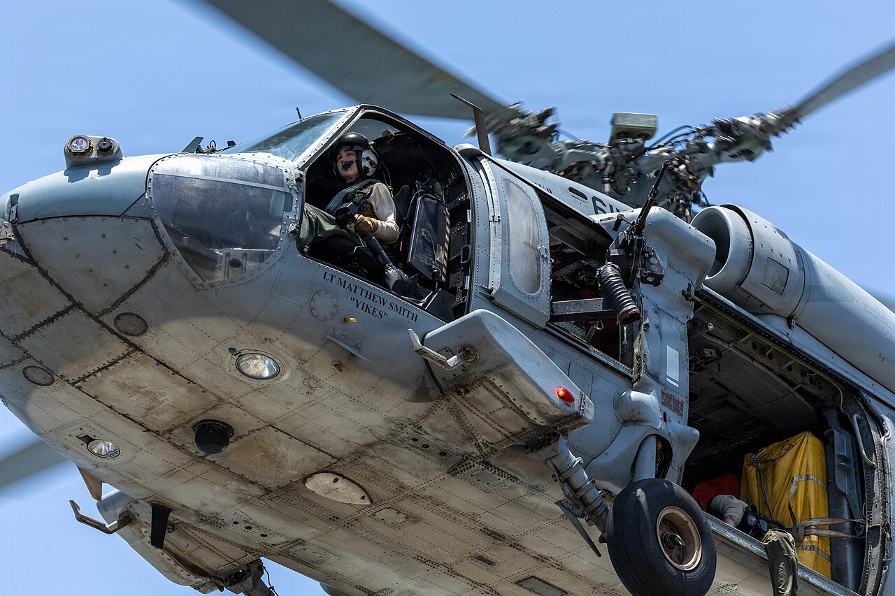 US Navy MH-60 Sea Hawk helicopters in the Strait of Hormuz.