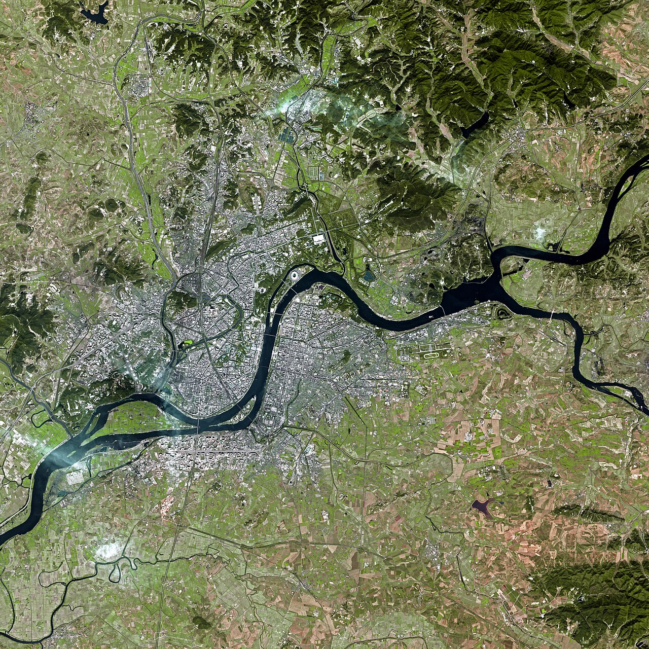 Satellite image of Pyongyang, file photo