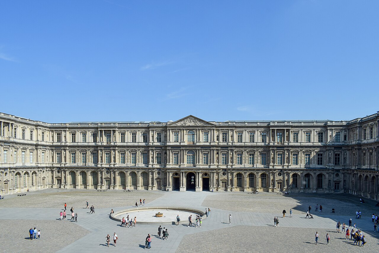 The exterior of the Louvre museum in Paris.