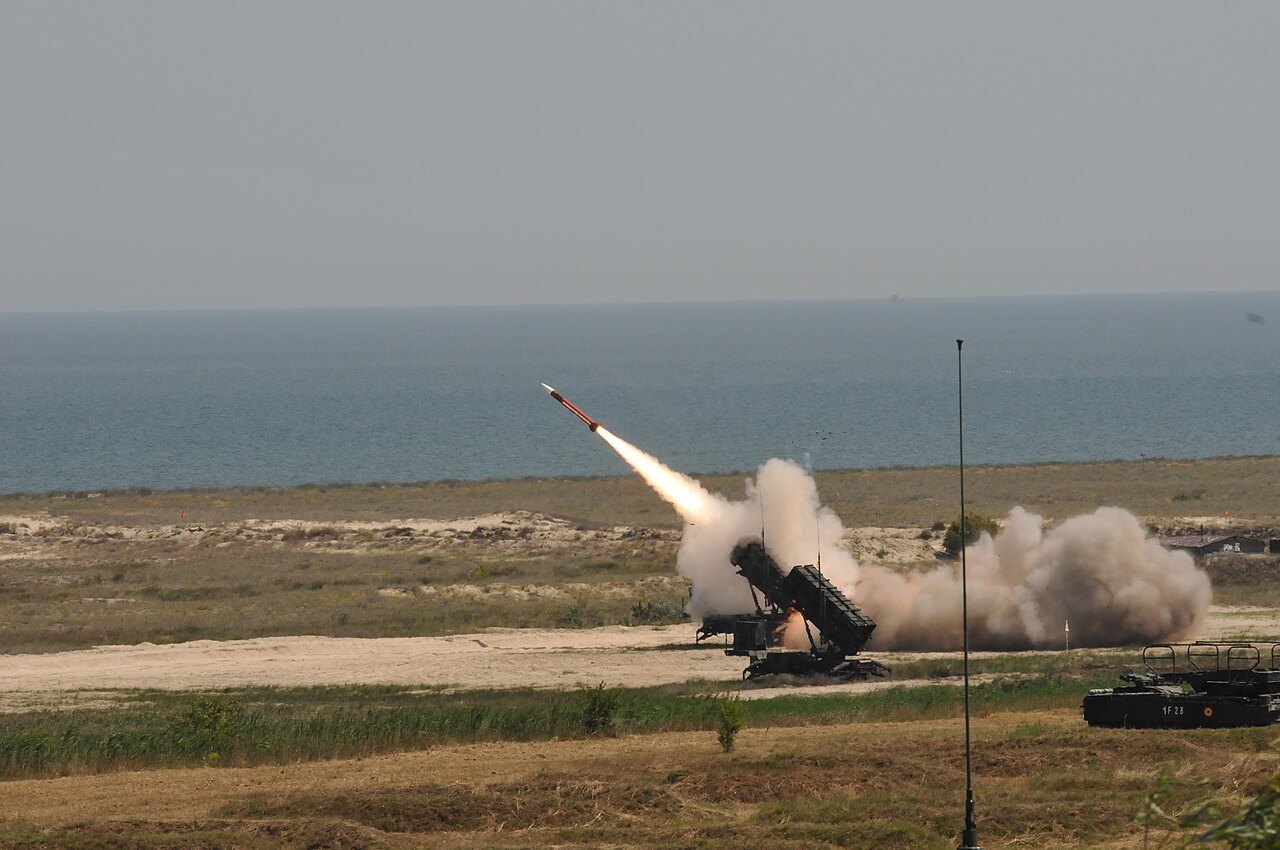 A Patriot missile system fires during a live-fire exercise in Romania in June 2019.