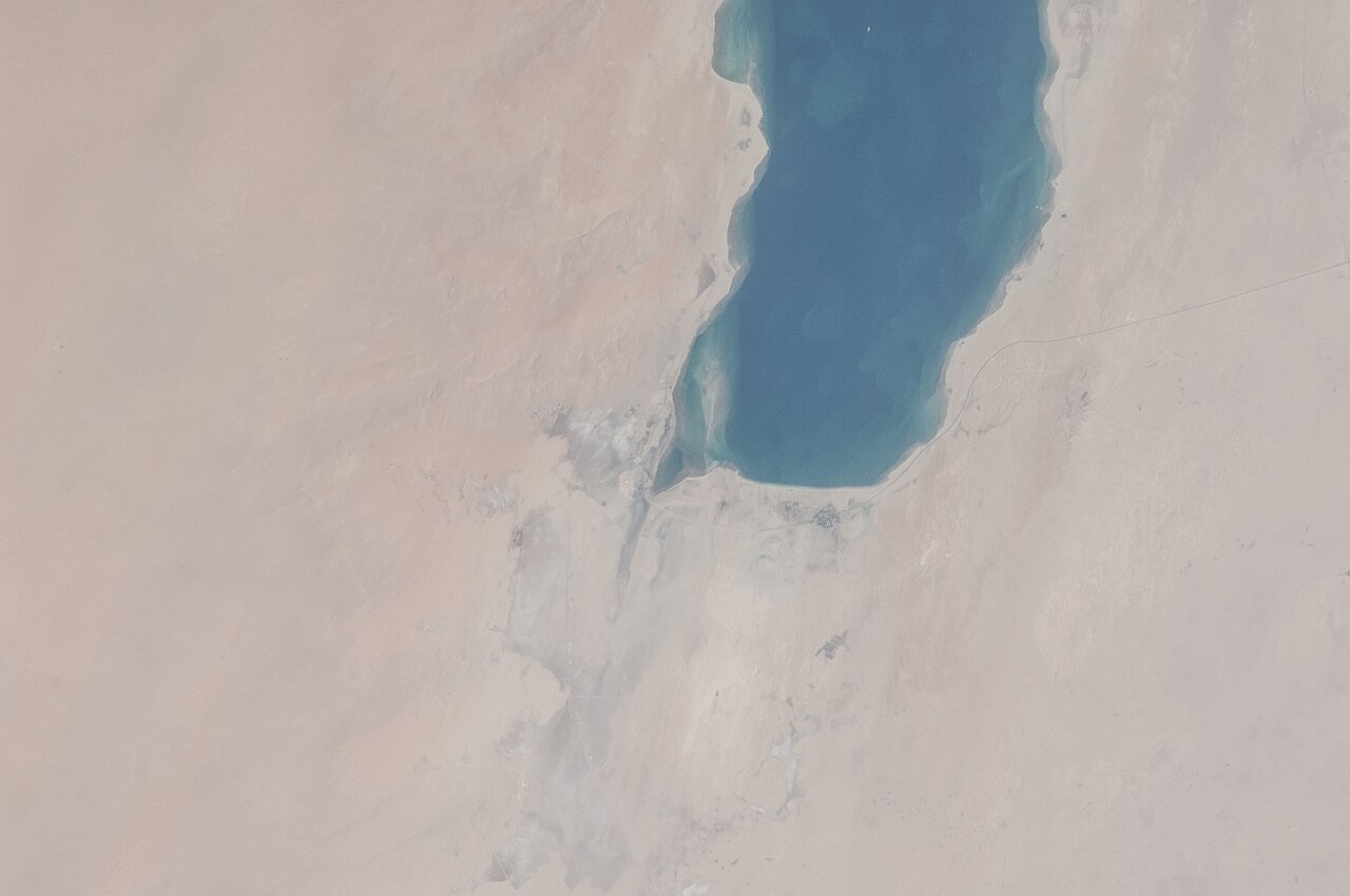 Satellite imagery of the southern Qatari Peninsula, Saudi Arabia and the Gulf of Salwa. File photo.