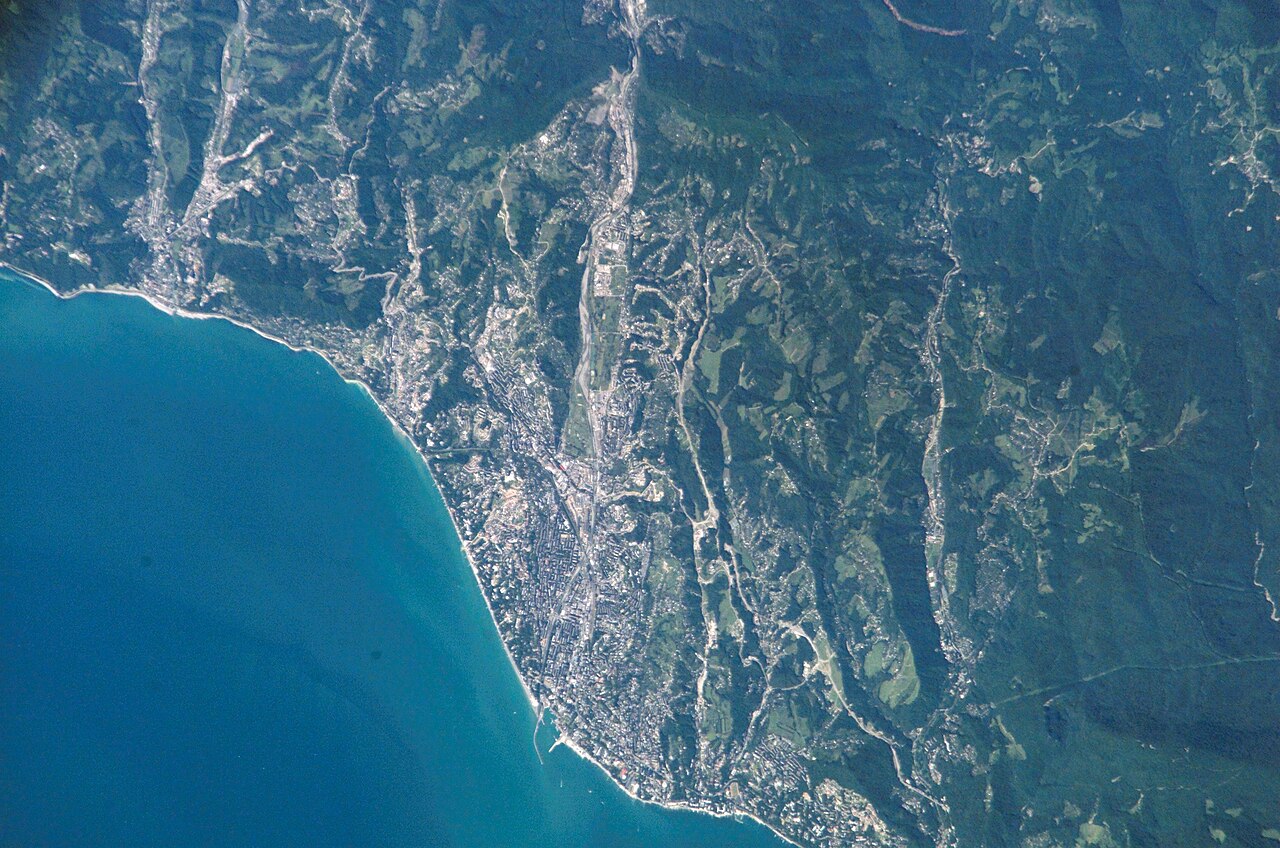 Satellite image of central Sochi.