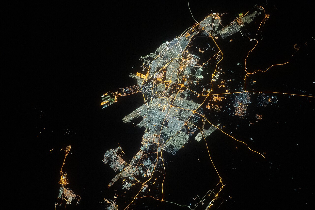 Dammam, capital of Saudi Arabia's Eastern Province, from the International Space Station.