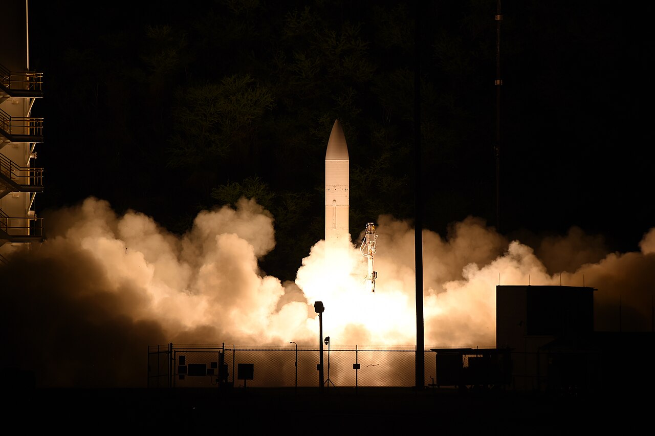 A hypersonic glide body launching from a test facility in Hawaii.