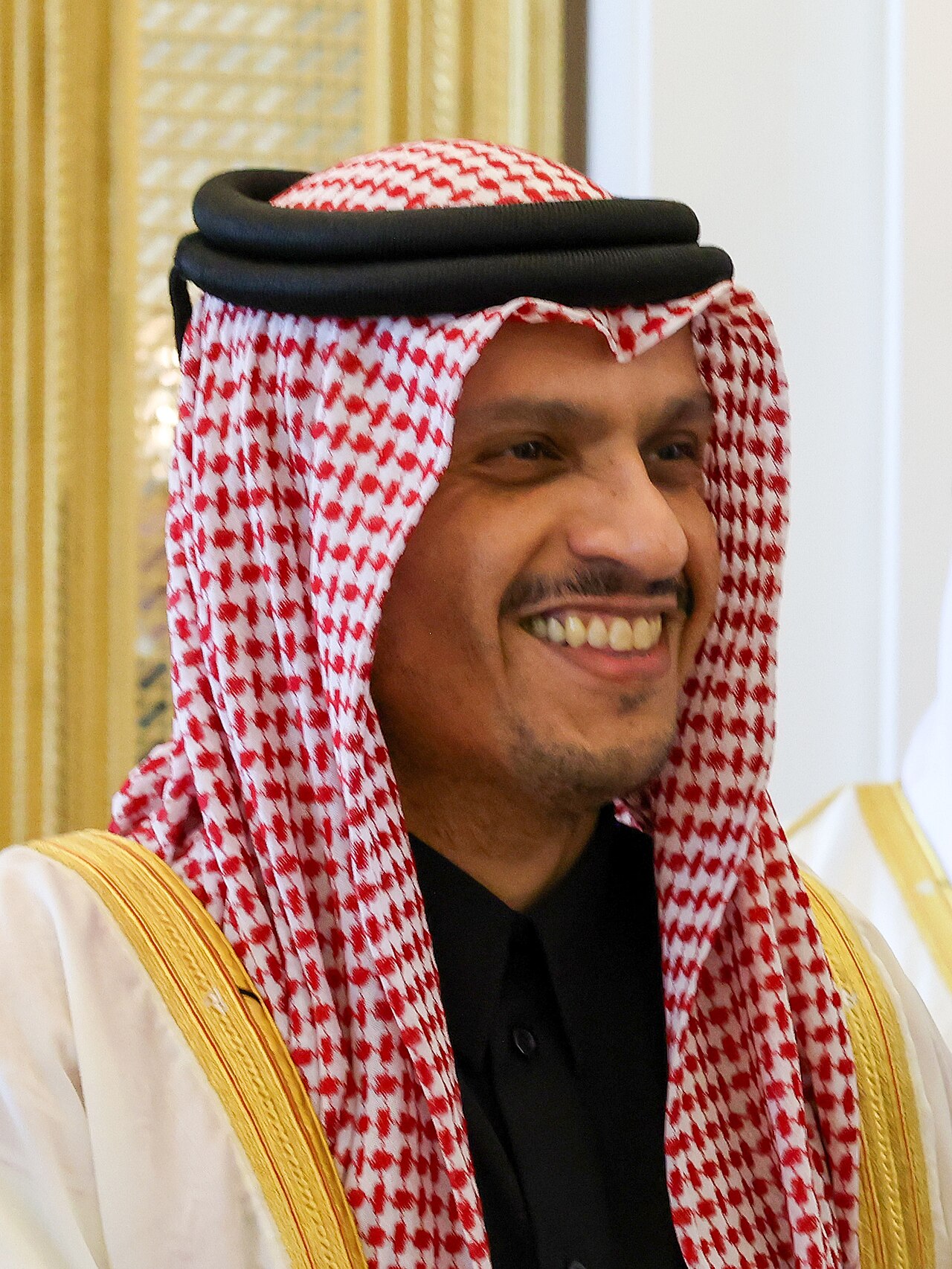 Qatar's Prime Minister Sheikh Mohammed bin Abdulrahman Al Thani at a bilateral meeting in Doha.