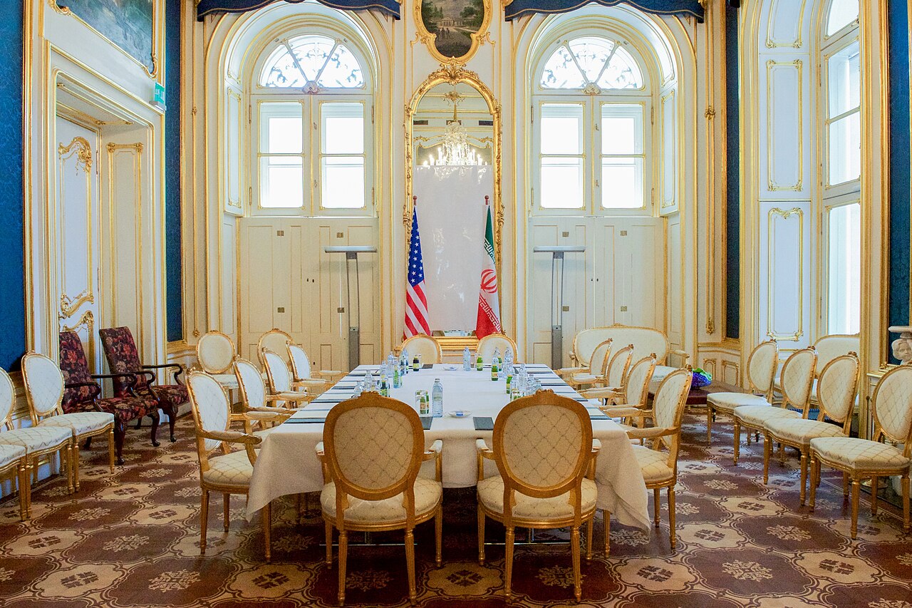 The Blue Salon at the Palais Coburg hotel in Vienna, where US-Iran nuclear negotiations took place