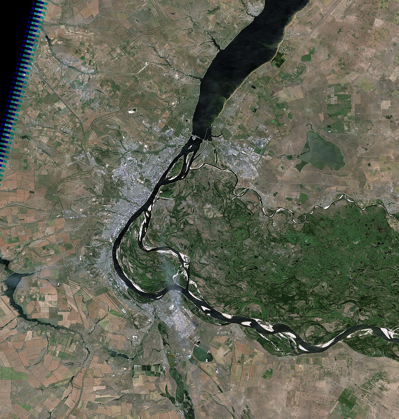 Satellite image of Volgograd, Russia