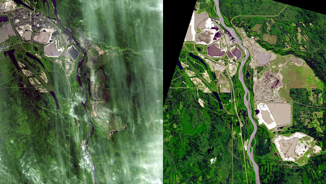 Oil sands mines near Fort McMurray producing diesel fuel.