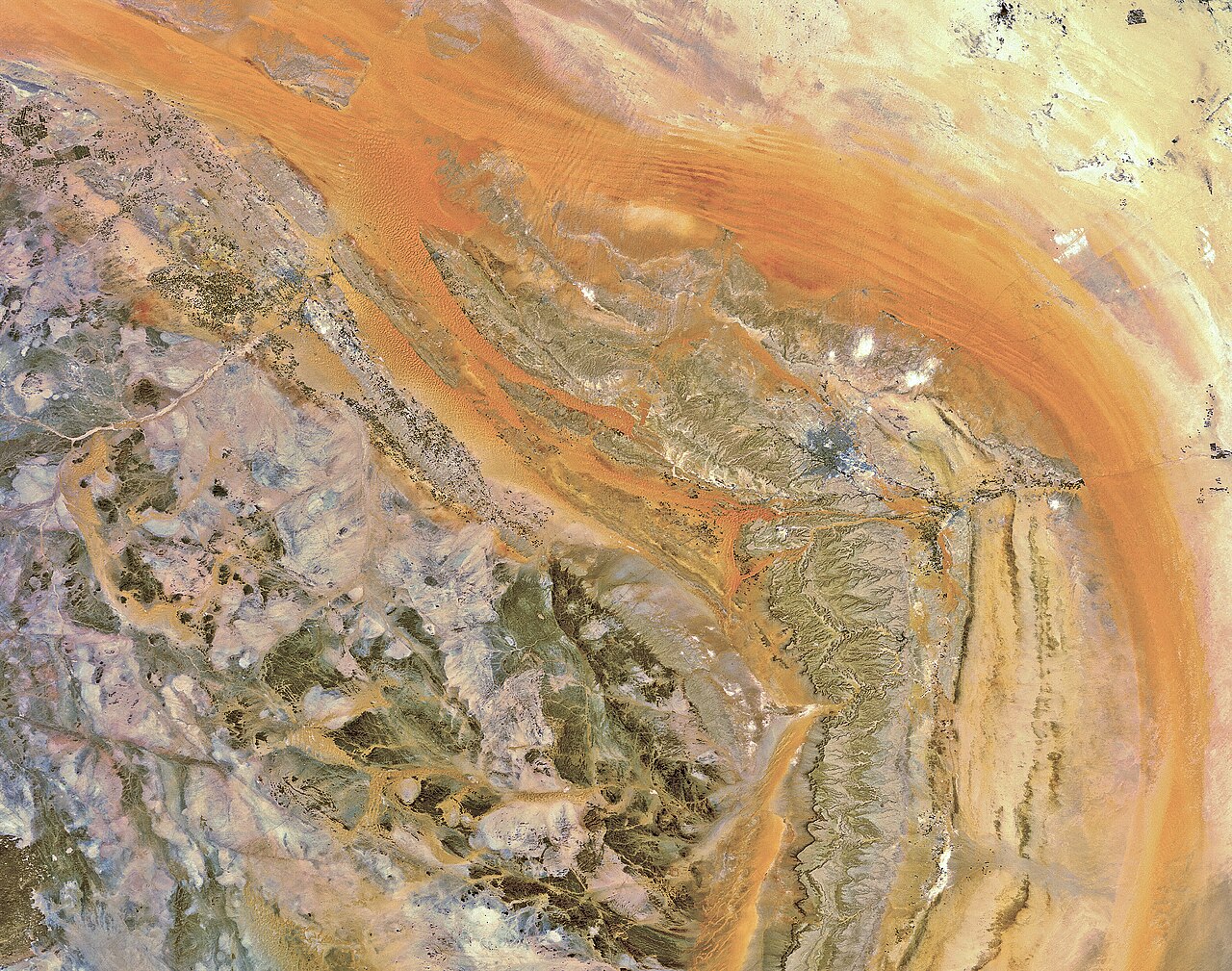 Central Saudi Arabia and the Nejd plateau on the arid Arabian Peninsula.