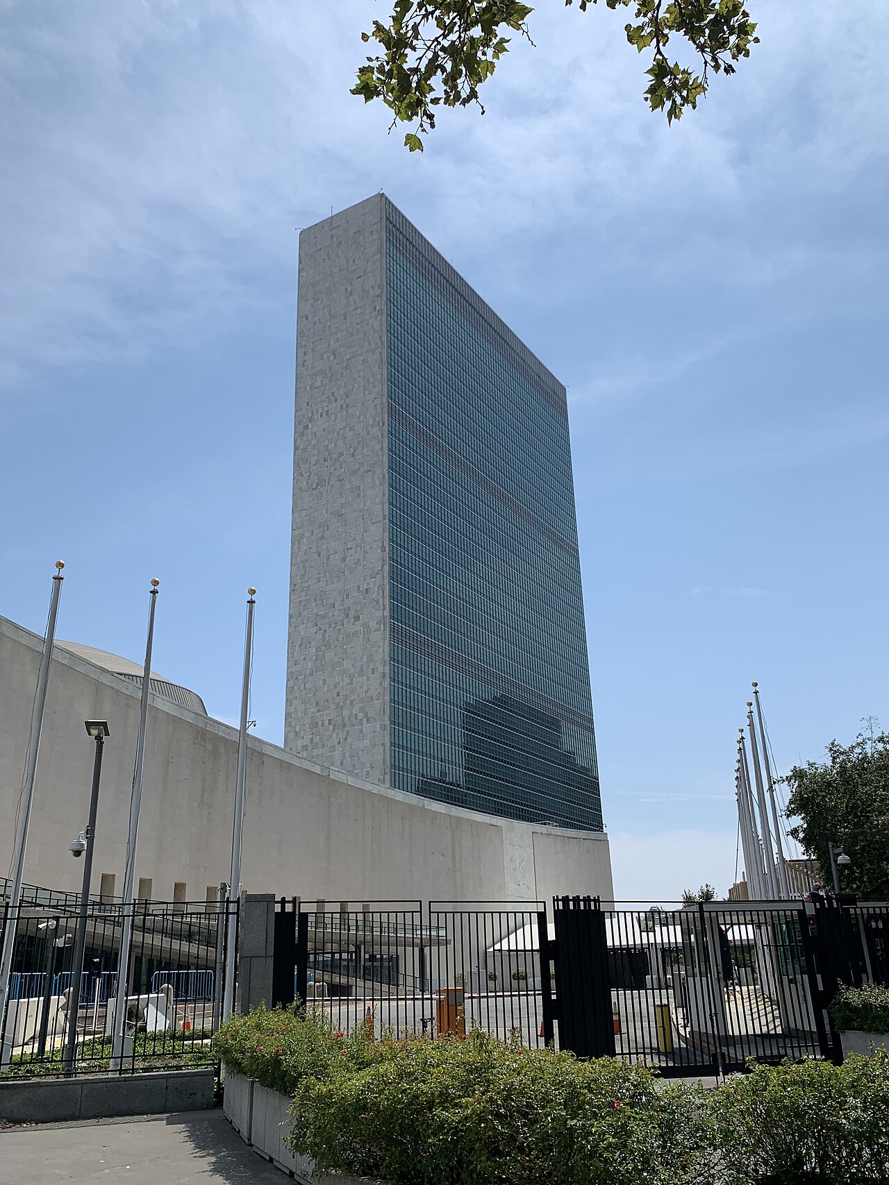 The United Nations Secretariat Building, part of the UN Headquarters complex, in New York City.