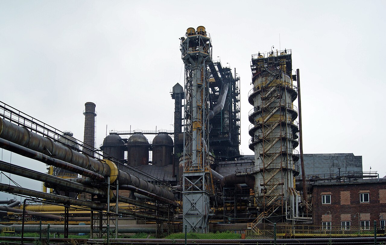 A blast furnace at a steel mill in Poland. File photo.
