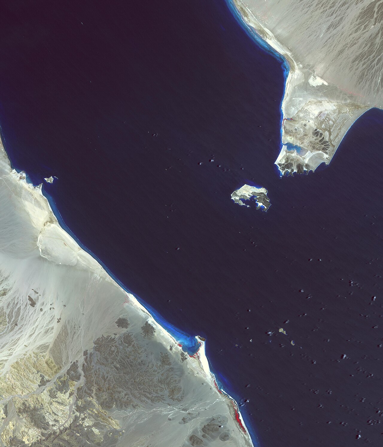 The Bab el-Mandeb Strait between Yemen and the Horn of Africa.