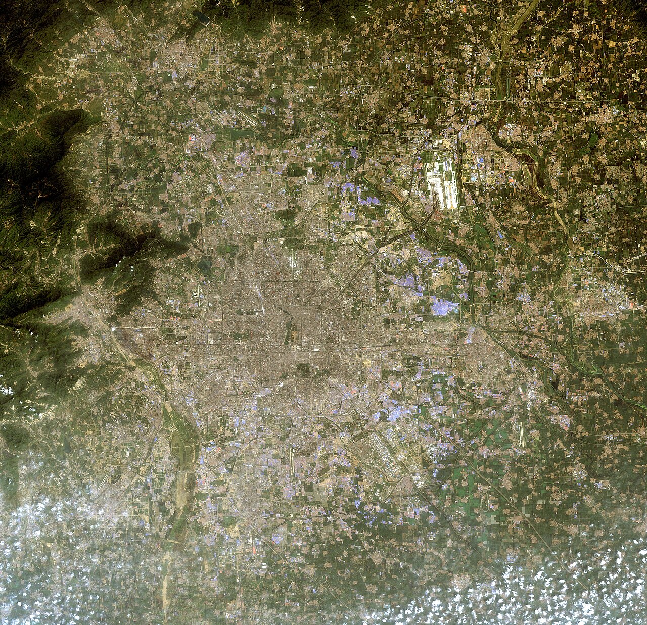 Satellite image of Beijing from 2010.