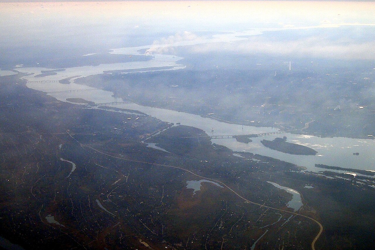 Aerial view of Dnipro, Ukraine.
