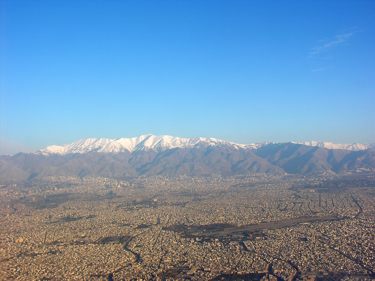 Aerial view of Tehran.