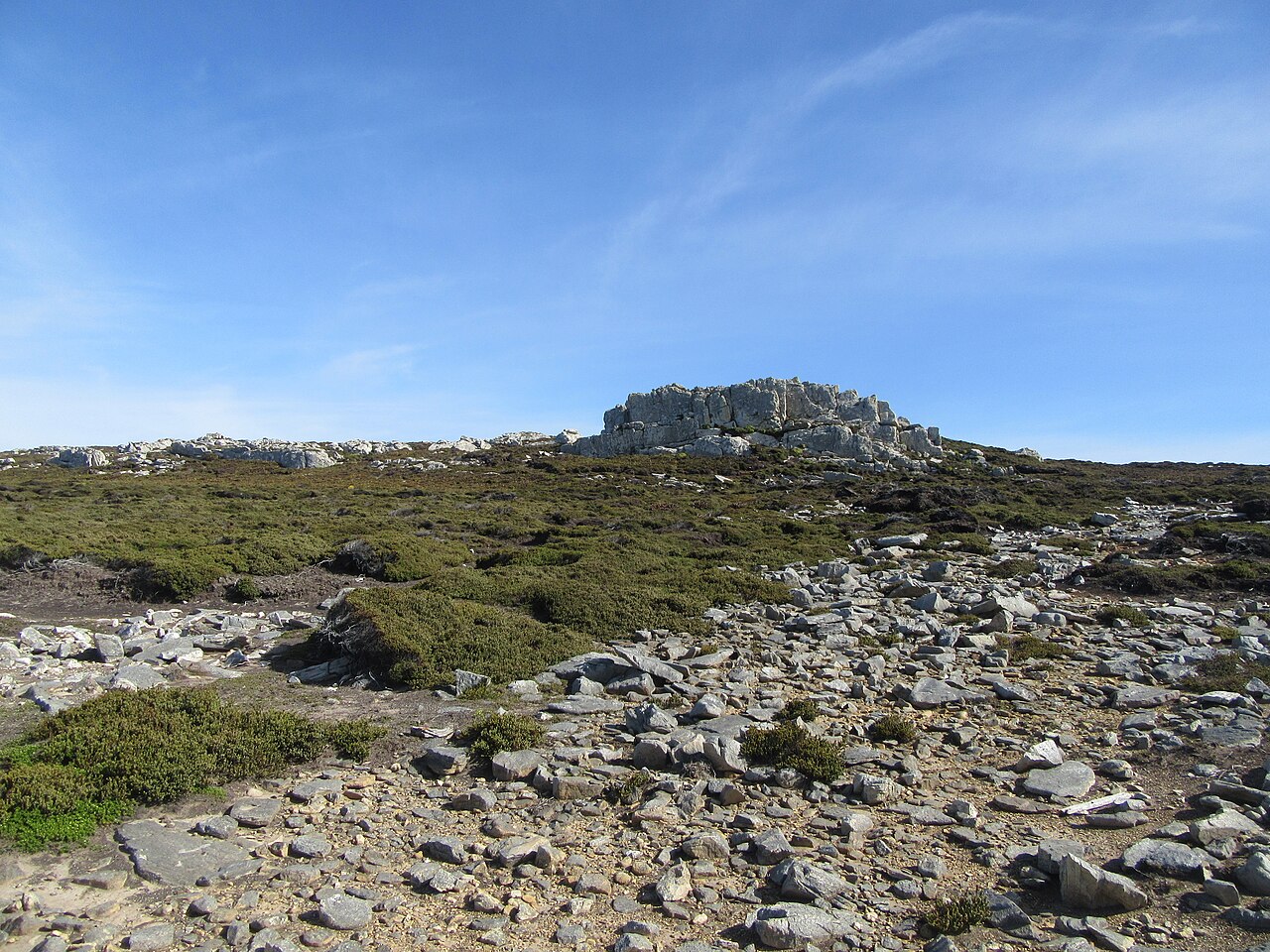 Rocky coastline of the Falkland Islands.