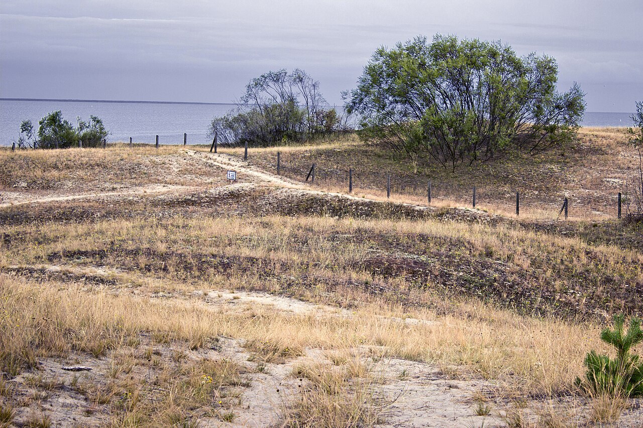 The Lithuania-Russia border near Nida on the Curonian Spit.