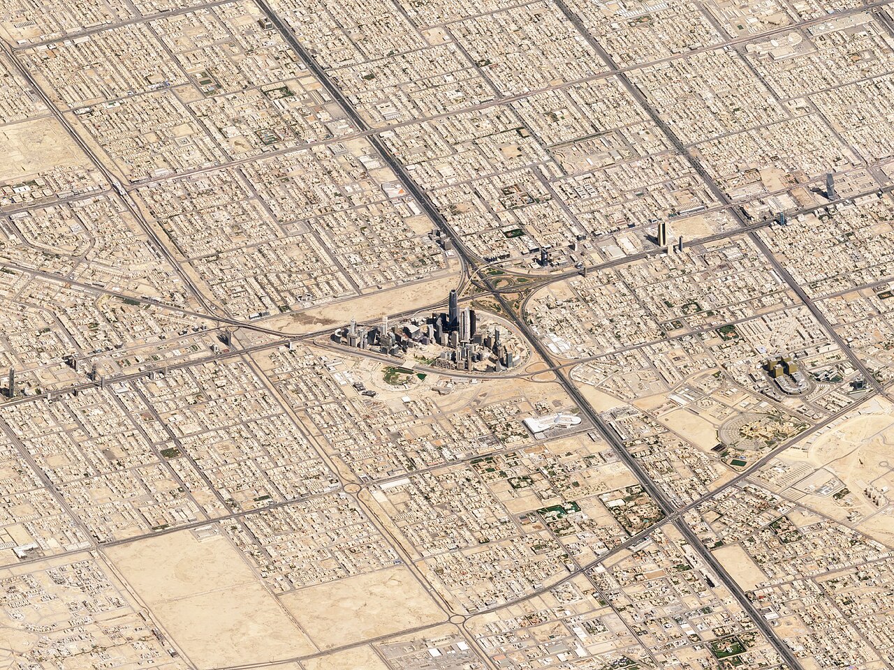 Satellite imagery of Riyadh, Saudi Arabia.