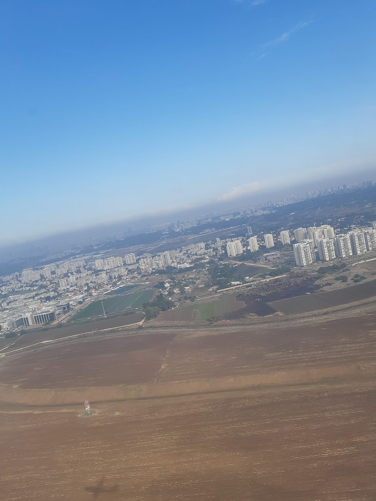 An aerial view of Ben-Gurion International Airport.
