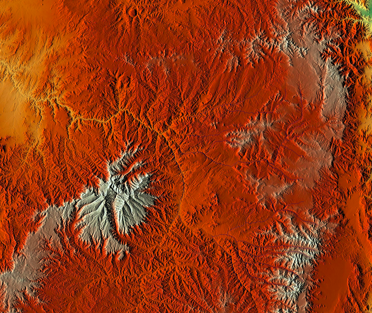 Satellite map of Tigray region and Somali frontier in Ethiopia.