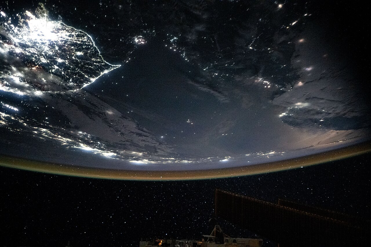 Imagery showing the border between South Korea and North Korea from the International Space Station.