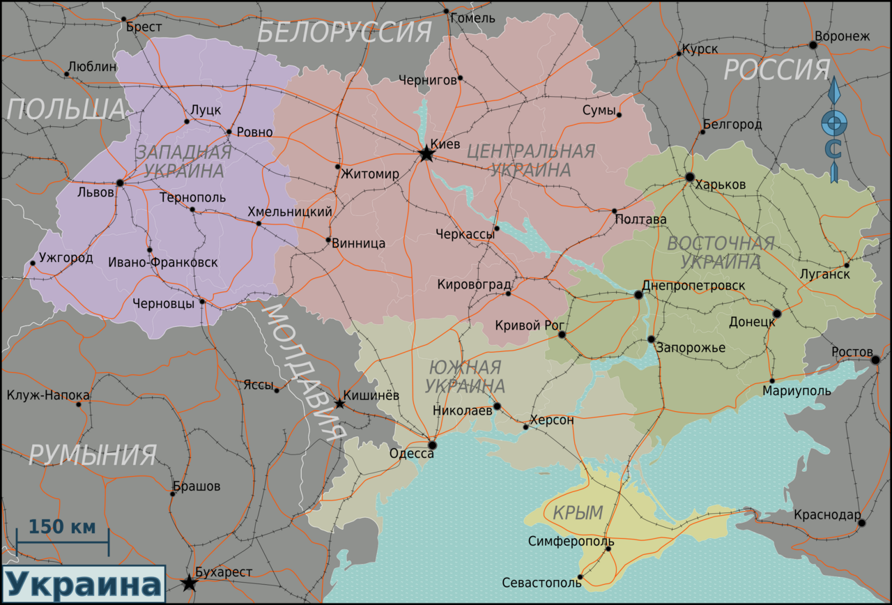 Map of Ukraine regions