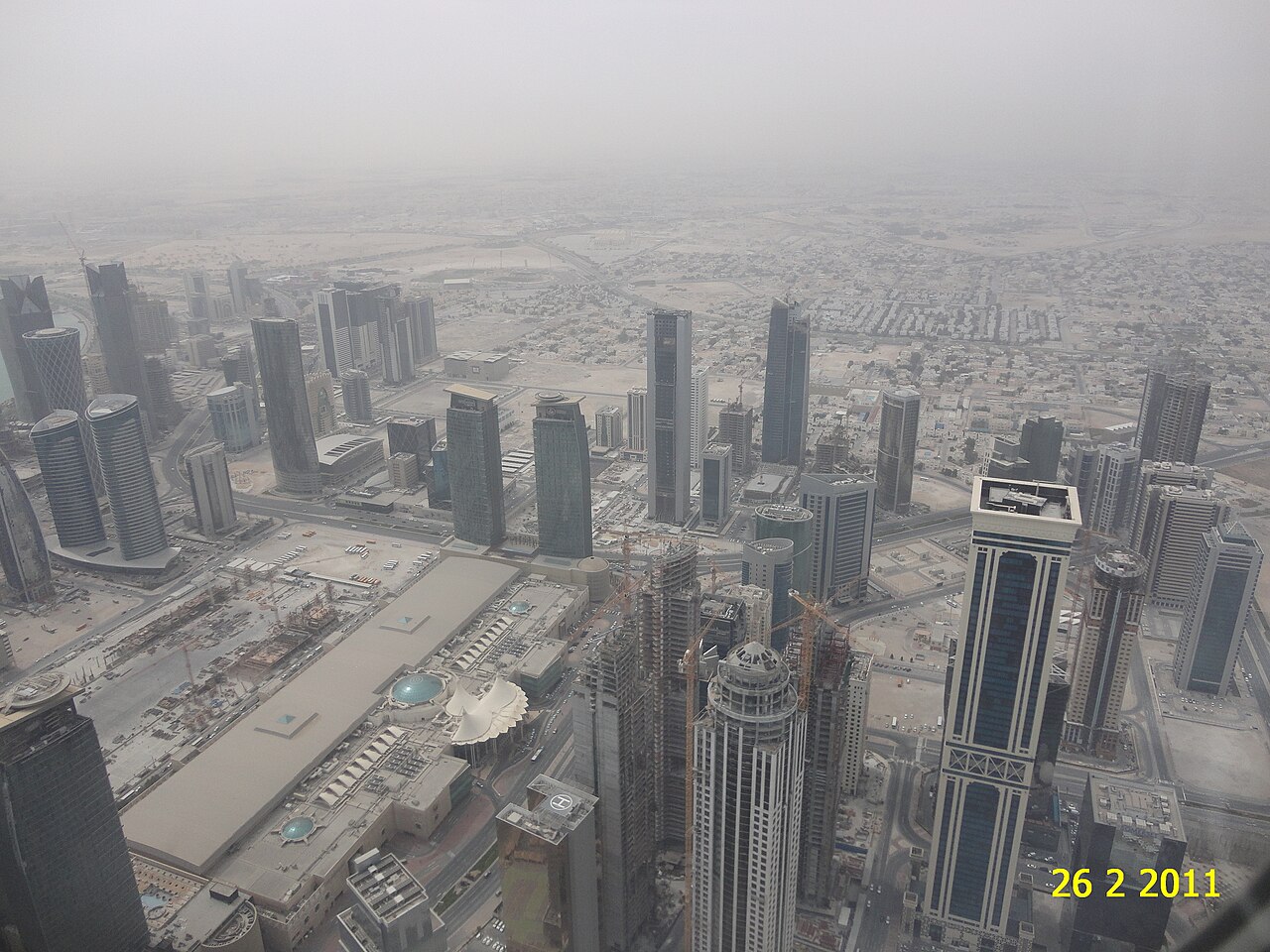 An aerial view of Doha in Qatar.
