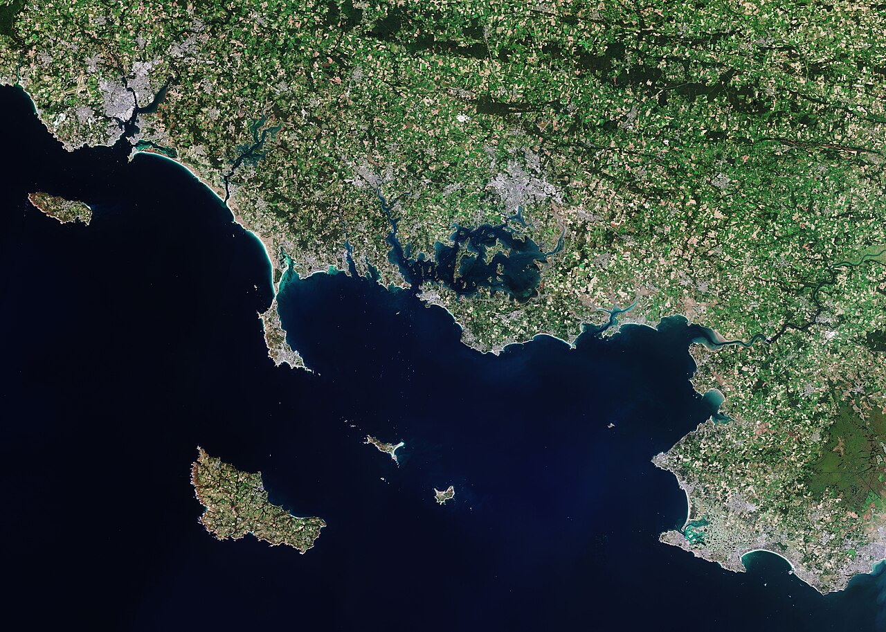 Contains modified Copernicus Sentinel-2 data showing Morbihan in Brittany, northwestern France. File photo.