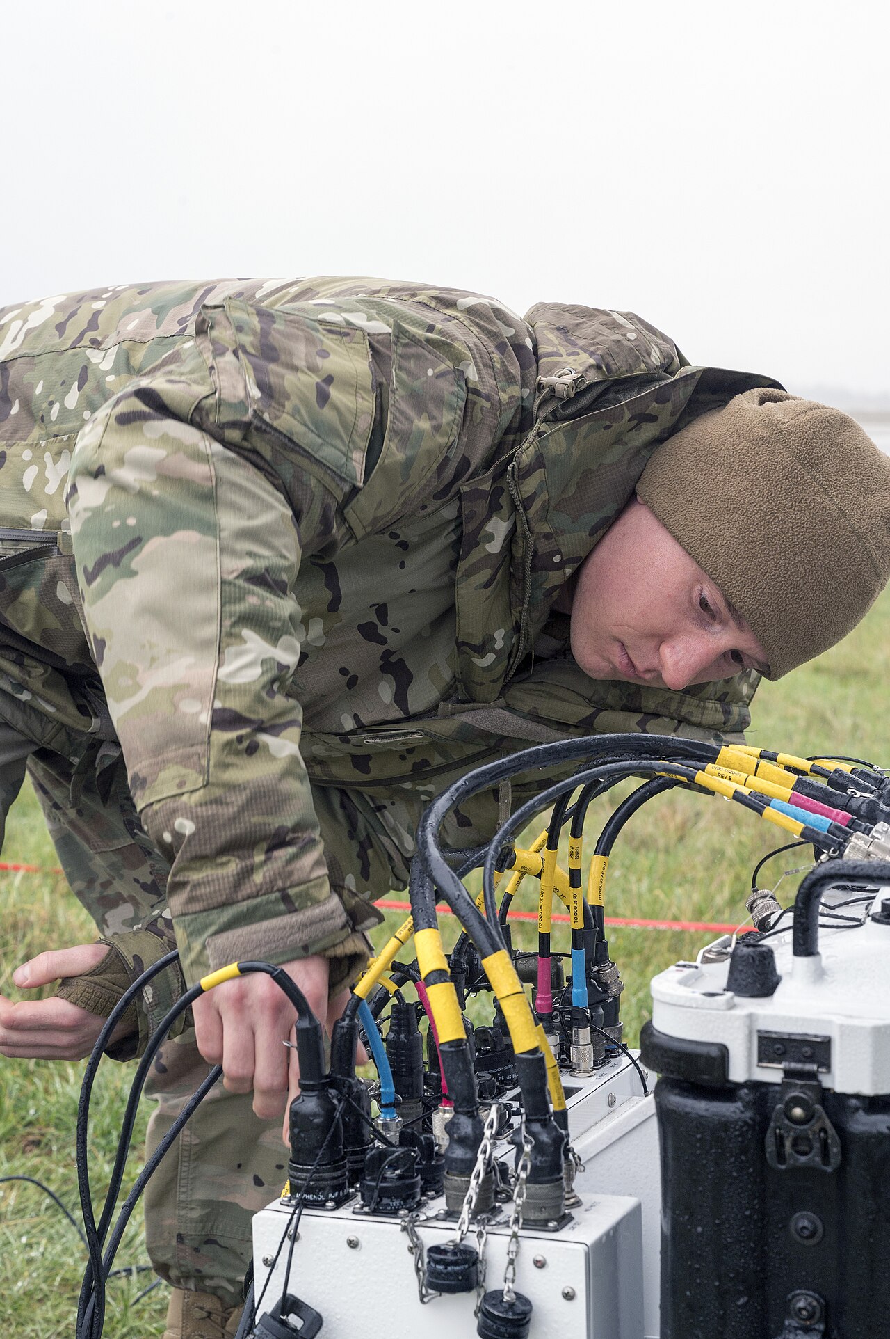 RAF Fairford airman with satellite communications equipment, file photo from 2022.