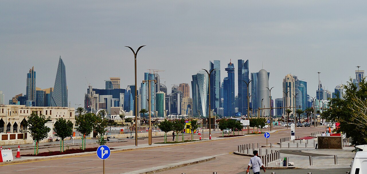 Skyline of Doha, Qatar.