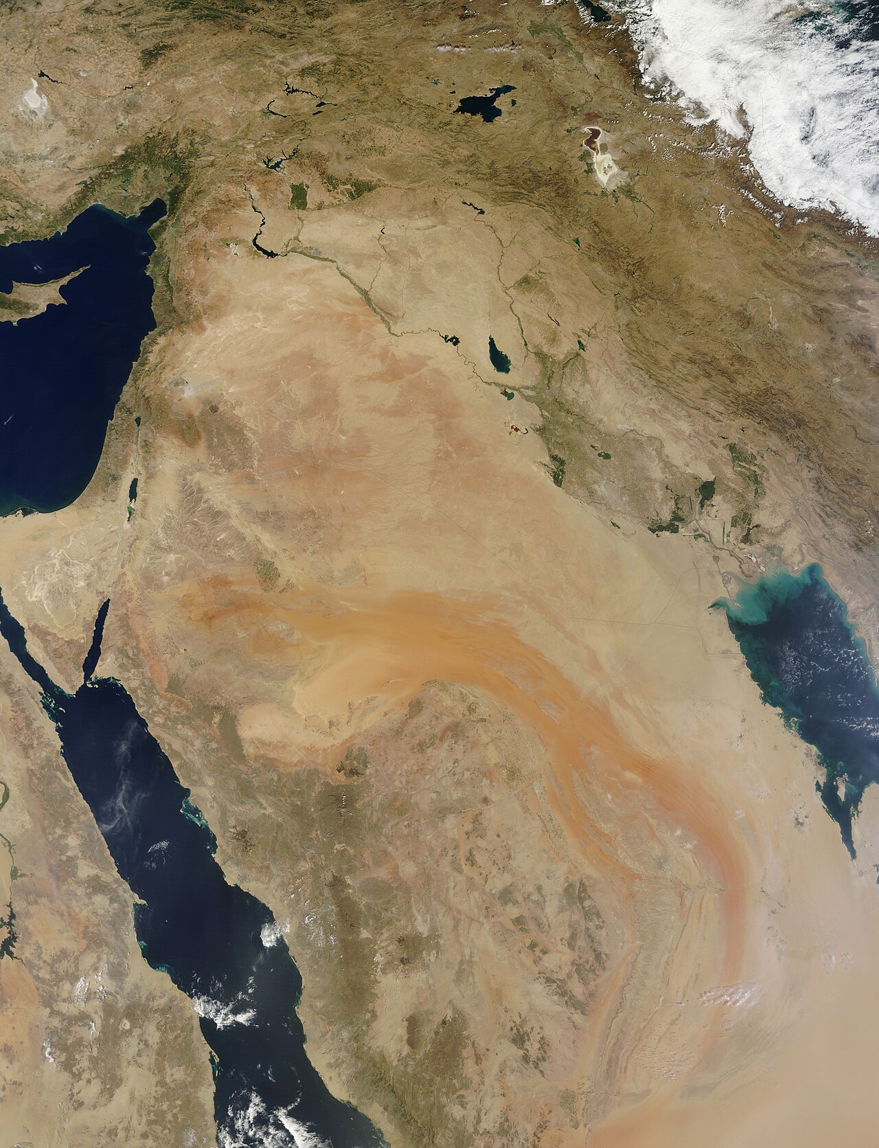 Satellite map showing Turkey, Syria, Lebanon, Israel, Jordan, Egypt and surrounding regions.