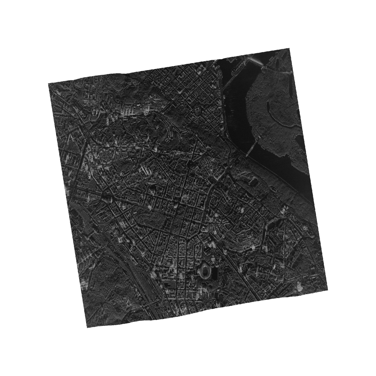 Satellite image of Kyiv, Ukraine.
