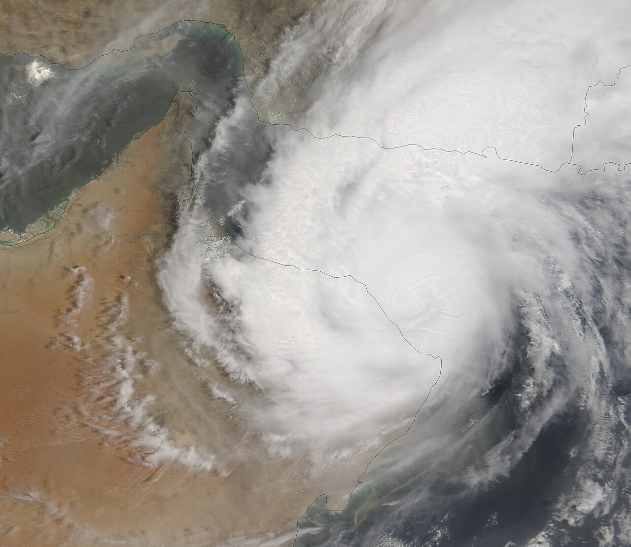 Contains NASA satellite imagery of a storm system over the Arabian Sea region. File photo.