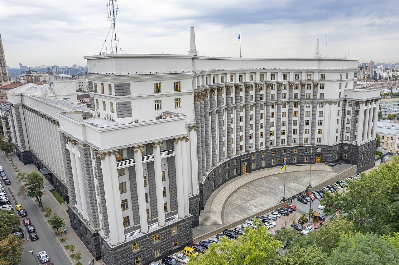 The Cabinet of Ministers building in Kyiv, Ukraine.
