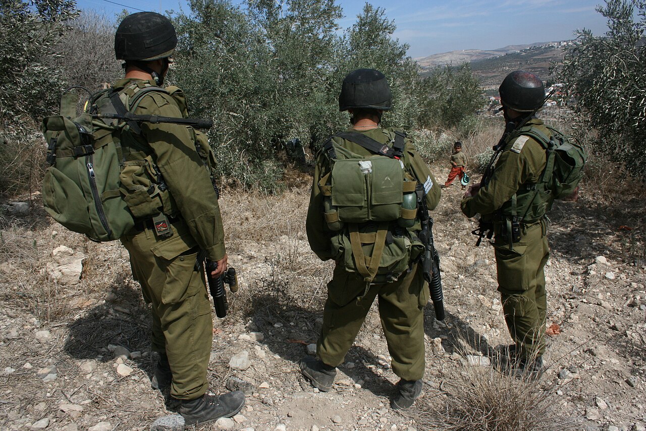 Soldiers in an olive grove. File photo.