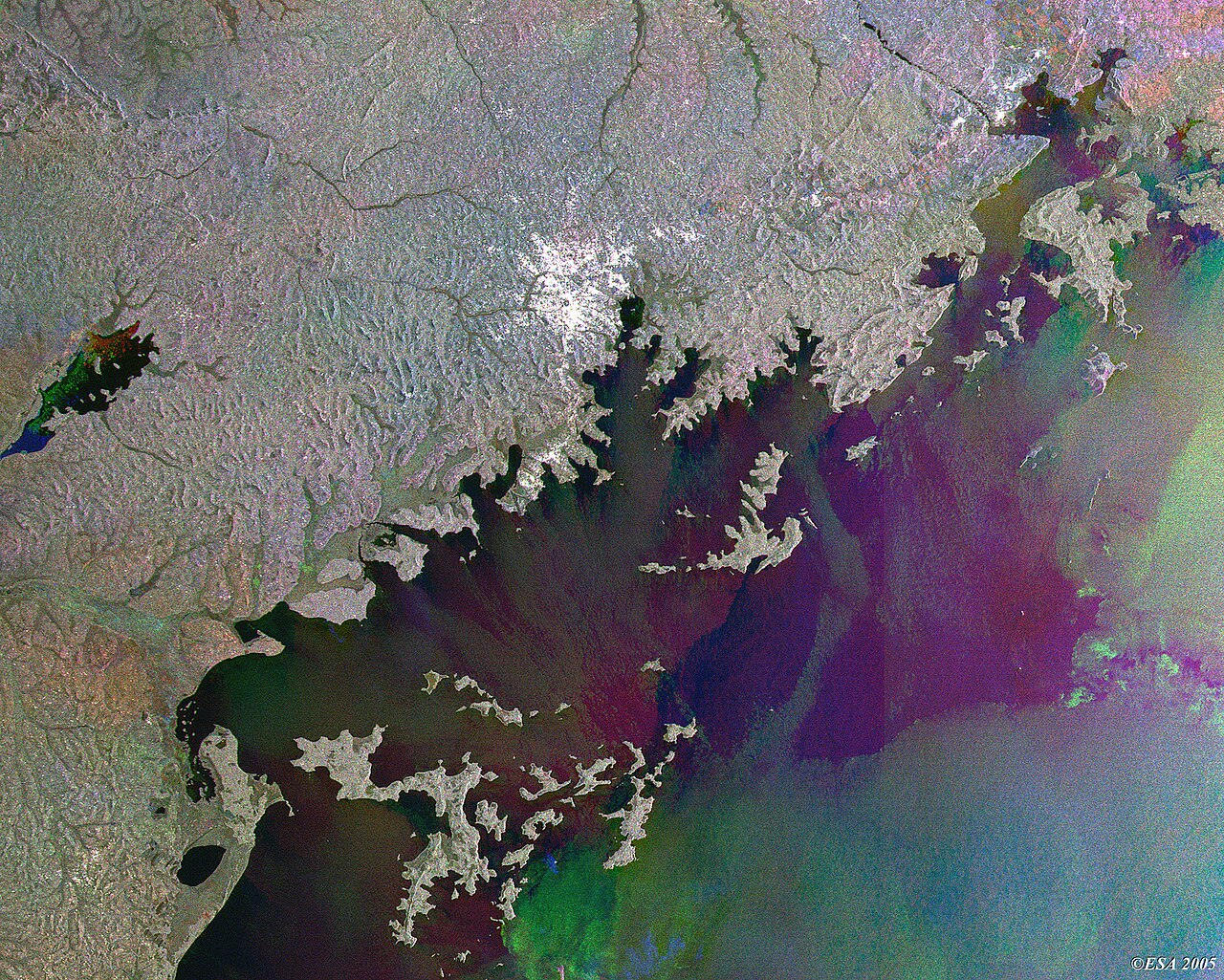 Contains modified European Space Agency Envisat ASAR data showing the Ugandan capital Kampala on the shores of Lake Victoria. File photo.