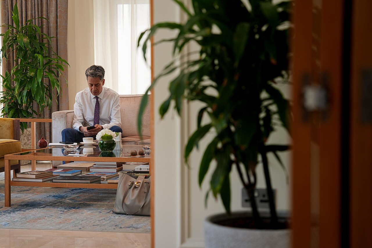 Ed Miliband, UK Foreign Secretary, visiting Doha, Qatar.