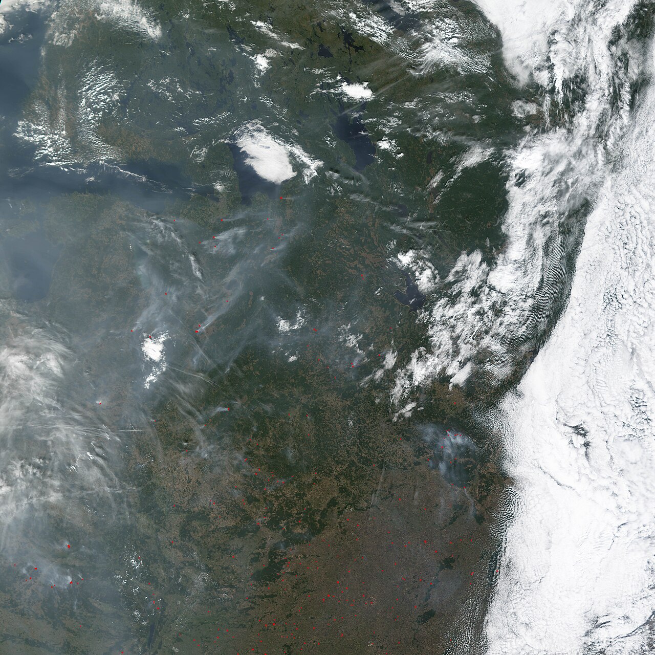 Smoke and fires visible across western Russia including the Moscow region. File photo.