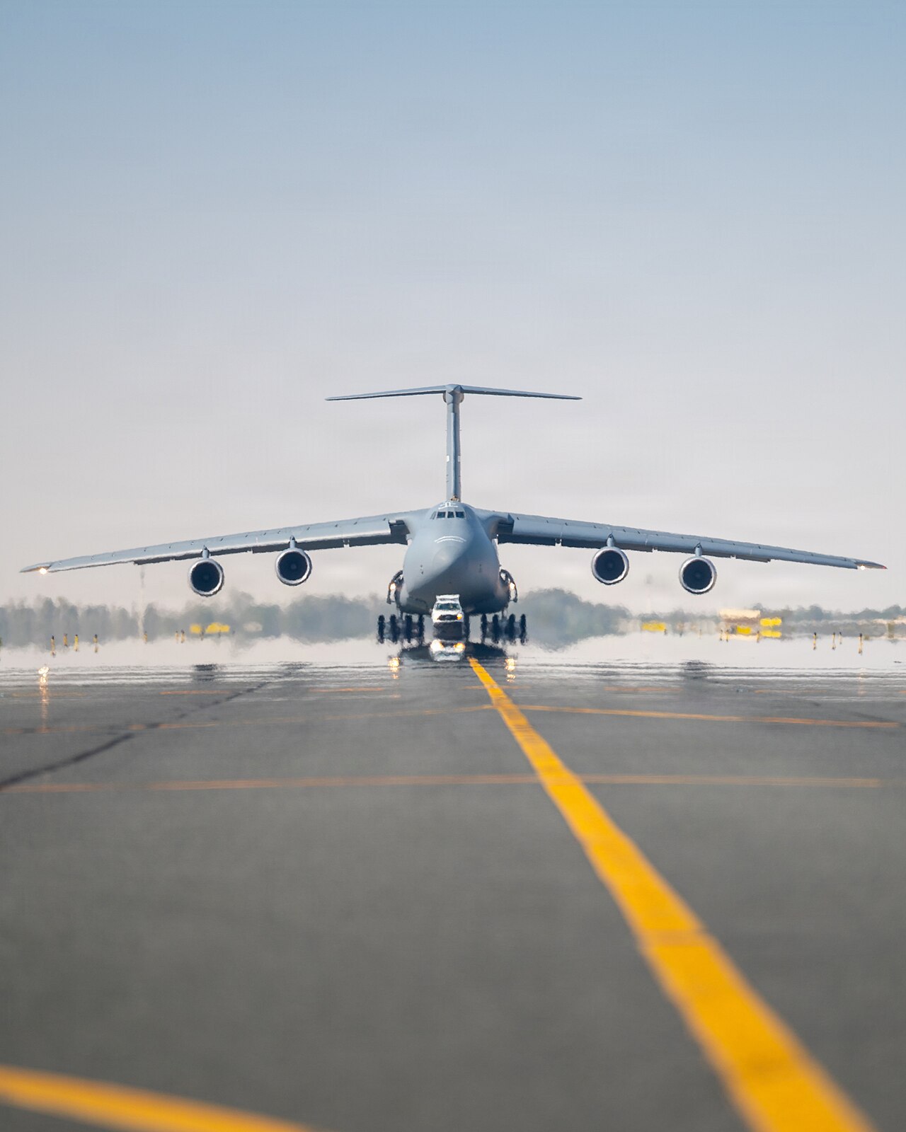 A U.S. Air Force C-5 Galaxy aircraft at a base in the Middle East. File photo.