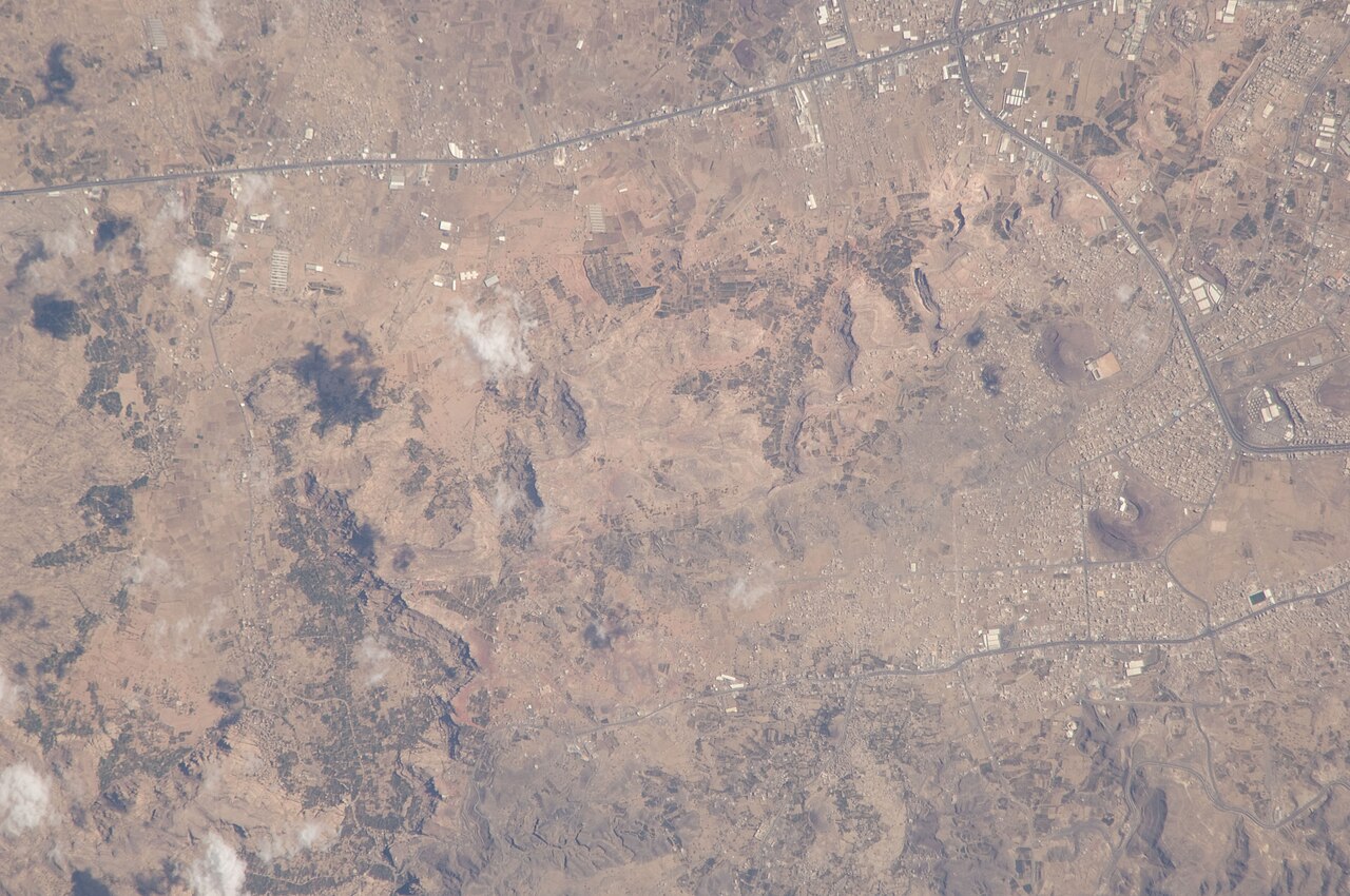 Astronaut photograph of Sanaa, Yemen taken from the International Space Station.