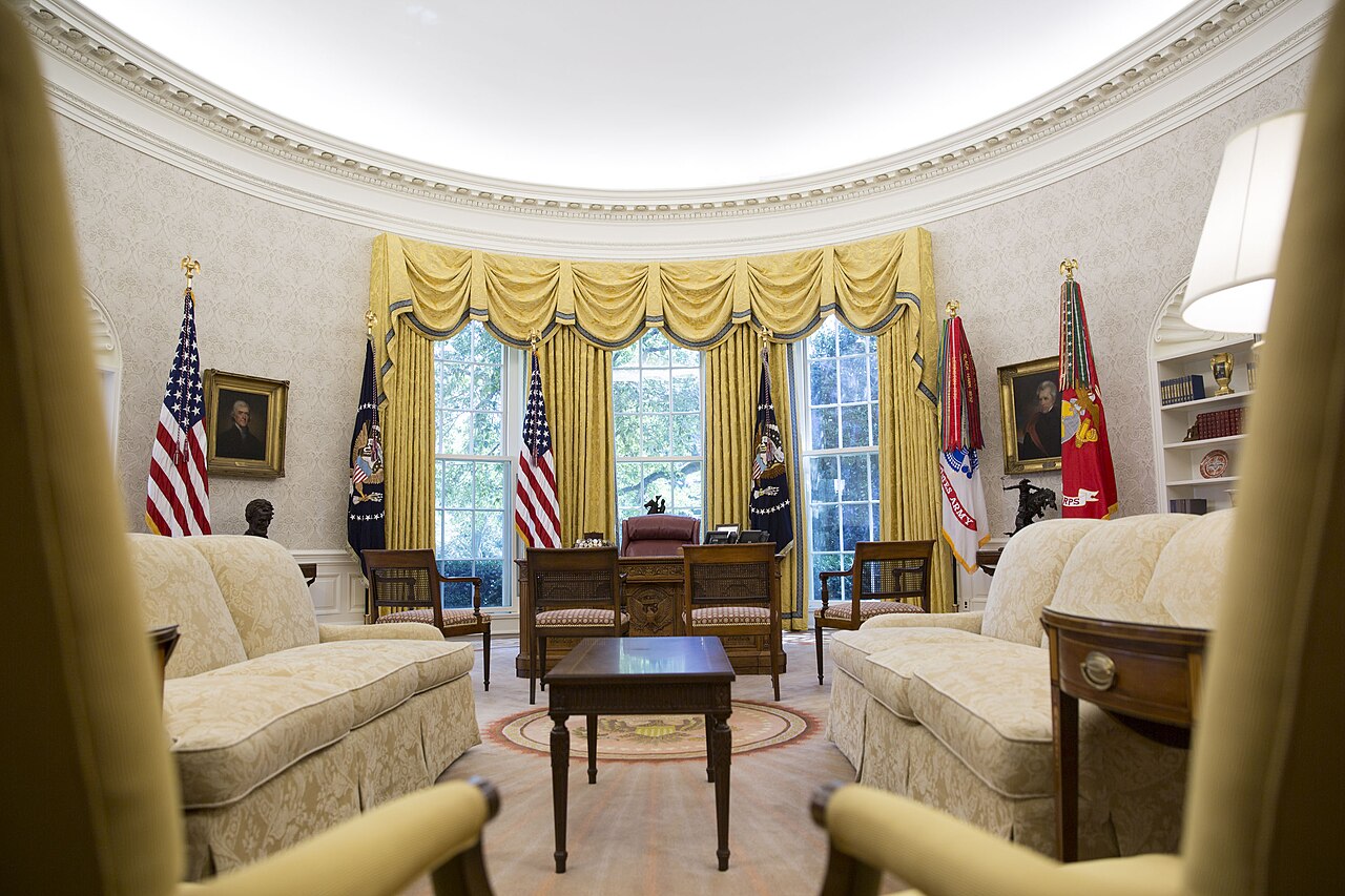 The Oval Office, the working office of the President of the United States.
