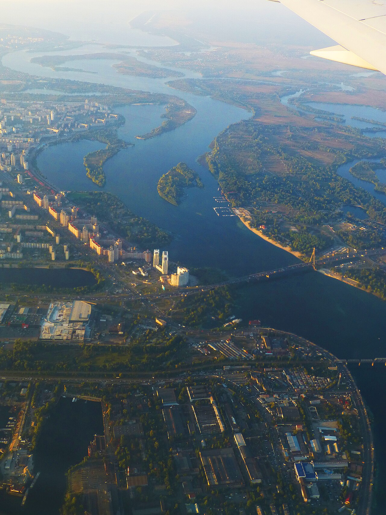 Aerial view of the Dnieper River in Kyiv, Ukraine. File photo.
