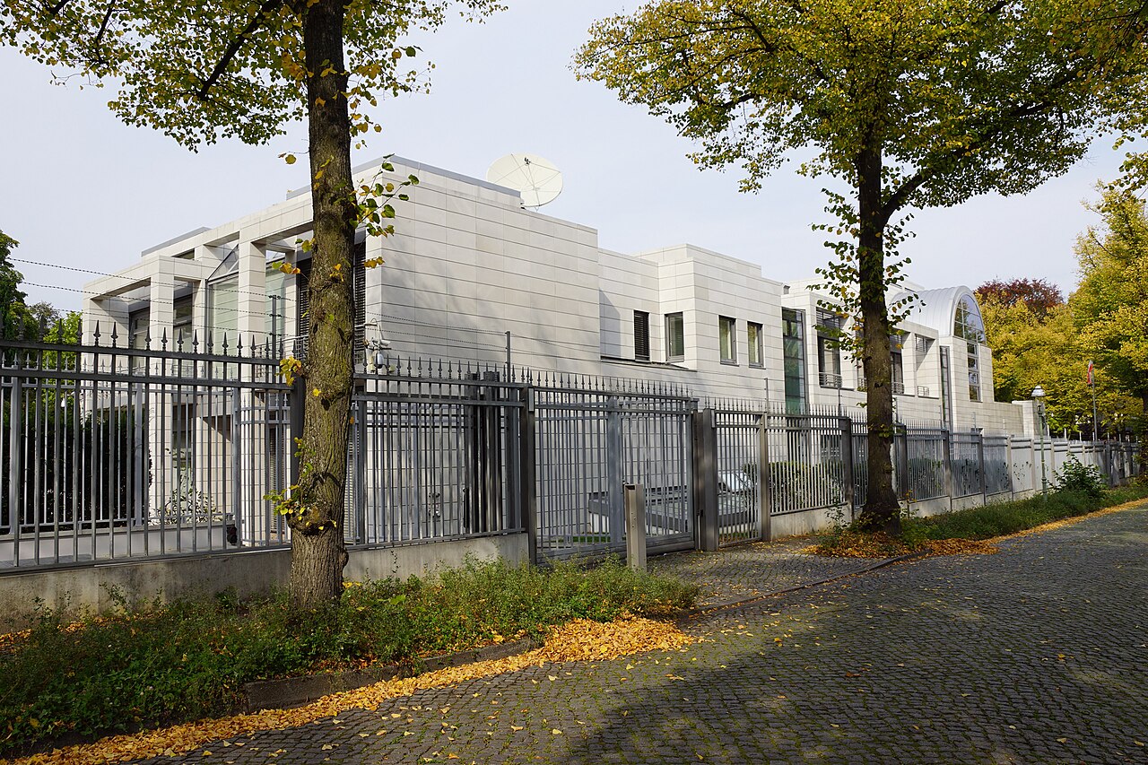 The Iranian embassy building in Berlin.