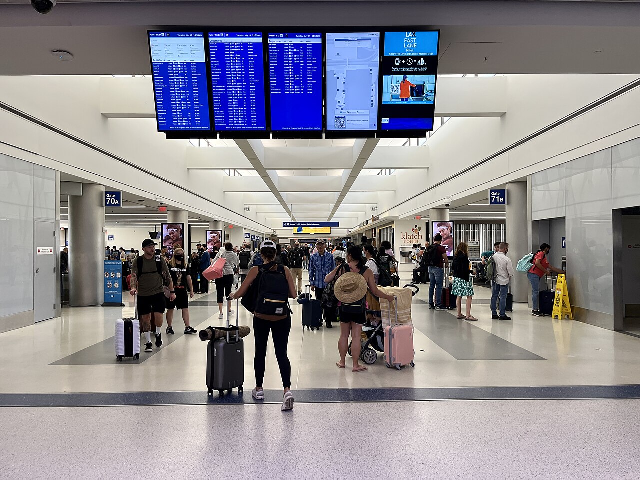 Terminal corridor at Los Angeles International Airport.