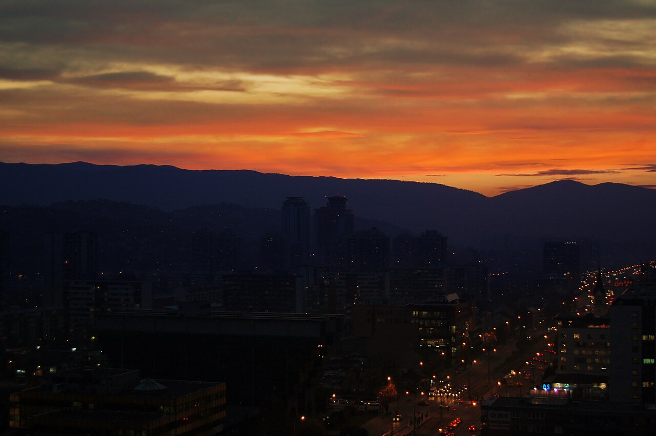 A sunset view of Hrasno, Sarajevo